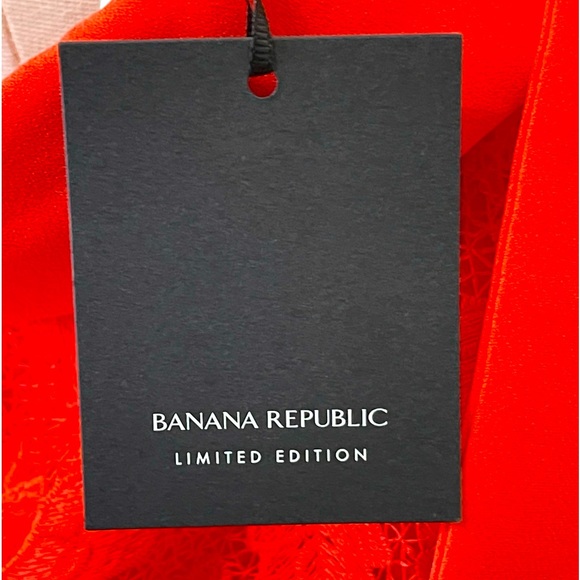 Banana Republic Womens Dress Size 14 New with Tags Floral Design in Red-Orange - Picture 5 of 8